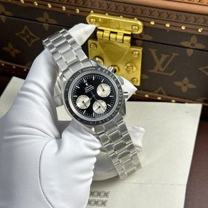 Đồng Hồ Omega Speedmaster Moonwatch Chronograph Mặt Đen Dây Kim Loại Replica Cao Cấp Xưởng OM 42mm (2)