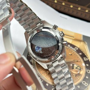 Đồng Hồ Omega Speedmaster Silver Snoopy 50th Anniversary Chế Tác Khoá Mới 42mm (2)