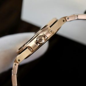 Đồng Hồ Patek Philippe Nautilus 7010 Nữ Màu Vàng Hồng Mặt Đen Fake Cao Cấp 32mm (2)