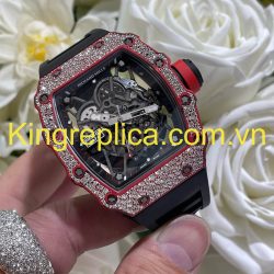 Đồng Hồ RM35-02 Rafael Nadal Snowflake Red Quartz TPT Tuỳ Chỉnh Carbon Kim Cương CVD Độc Quyền 43,2x50mm (2)