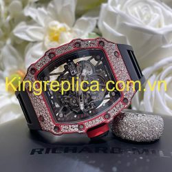Đồng Hồ RM35-02 Rafael Nadal Snowflake Red Quartz TPT Tuỳ Chỉnh Carbon Kim Cương CVD Độc Quyền 43,2x50mm (2)