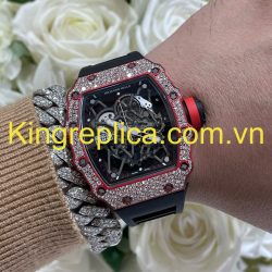 Đồng Hồ RM35-02 Rafael Nadal Snowflake Red Quartz TPT Tuỳ Chỉnh Carbon Kim Cương CVD Độc Quyền 43,2x50mm (2)