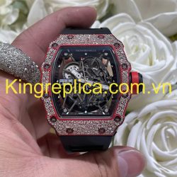 Đồng Hồ RM35-02 Rafael Nadal Snowflake Red Quartz TPT Tuỳ Chỉnh Carbon Kim Cương CVD Độc Quyền 43,2x50mm (2)