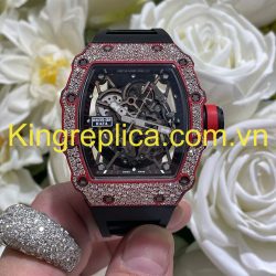 Đồng Hồ RM35-02 Rafael Nadal Snowflake Red Quartz TPT Tuỳ Chỉnh Carbon Kim Cương CVD Độc Quyền 43,2x50mm (2)