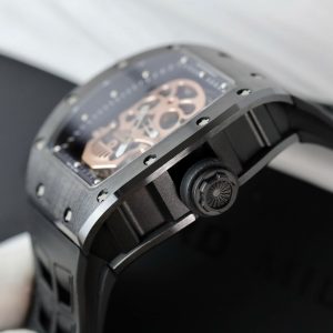 Đồng Hồ Richard Mille Chế Tác RM052 Skull Tourbillon Vỏ Gốm Đen Dây Cao Su 43mm (2)
