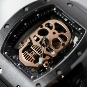 Đồng Hồ Richard Mille Chế Tác RM052 Skull Tourbillon Vỏ Gốm Đen Dây Cao Su 43mm (2)