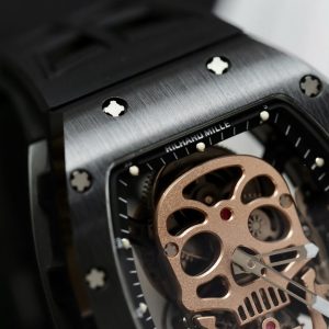 Đồng Hồ Richard Mille Chế Tác RM052 Skull Tourbillon Vỏ Gốm Đen Dây Cao Su 43mm (2)