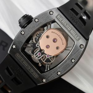 Đồng Hồ Richard Mille Chế Tác RM052 Skull Tourbillon Vỏ Gốm Đen Dây Cao Su 43mm (2)