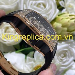 Đồng Hồ Richard Mille RM052 Bọc Vàng Hồng 18K Đính Kim Cương Moissanite Hong Kong 42mm (2)