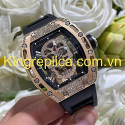 Đồng Hồ Richard Mille RM052 Bọc Vàng Hồng 18K Đính Kim Cương Moissanite Hong Kong 42mm (2)