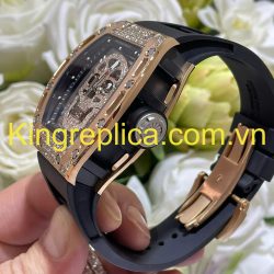 Đồng Hồ Richard Mille RM052 Bọc Vàng Hồng 18K Đính Kim Cương Moissanite Hong Kong 42mm (2)