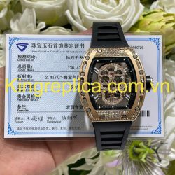 Đồng Hồ Richard Mille RM052 Bọc Vàng Hồng 18K Đính Kim Cương Moissanite Hong Kong 42mm (2)