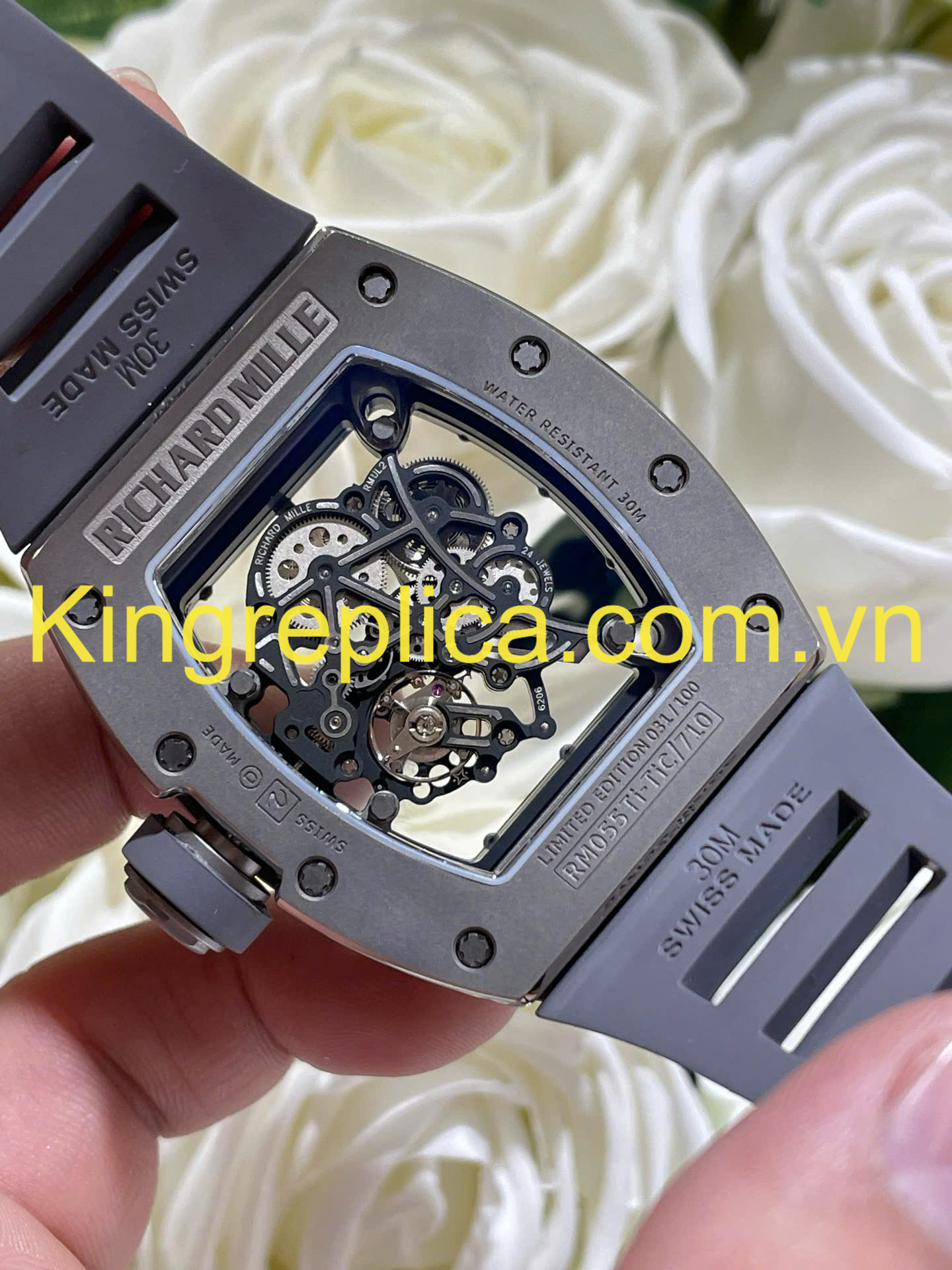 Đồng Hồ Richard Mille RM055 Bubba Watson Grey Ceramic Tuỳ Chỉnh Số 1 Thế Giới 42,7x49,9mm (9)