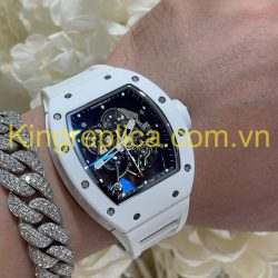 Đồng Hồ Richard Mille RM055 Bubba Watson Tuỳ Chỉnh Độc Quyền Gốm Trắng NTPT & Chuyển Động Vaucher 42,7x49,9mm (12)