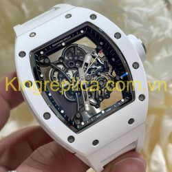 Đồng Hồ Richard Mille RM055 Bubba Watson Tuỳ Chỉnh Độc Quyền Gốm Trắng NTPT & Chuyển Động Vaucher 42,7x49,9mm (12)