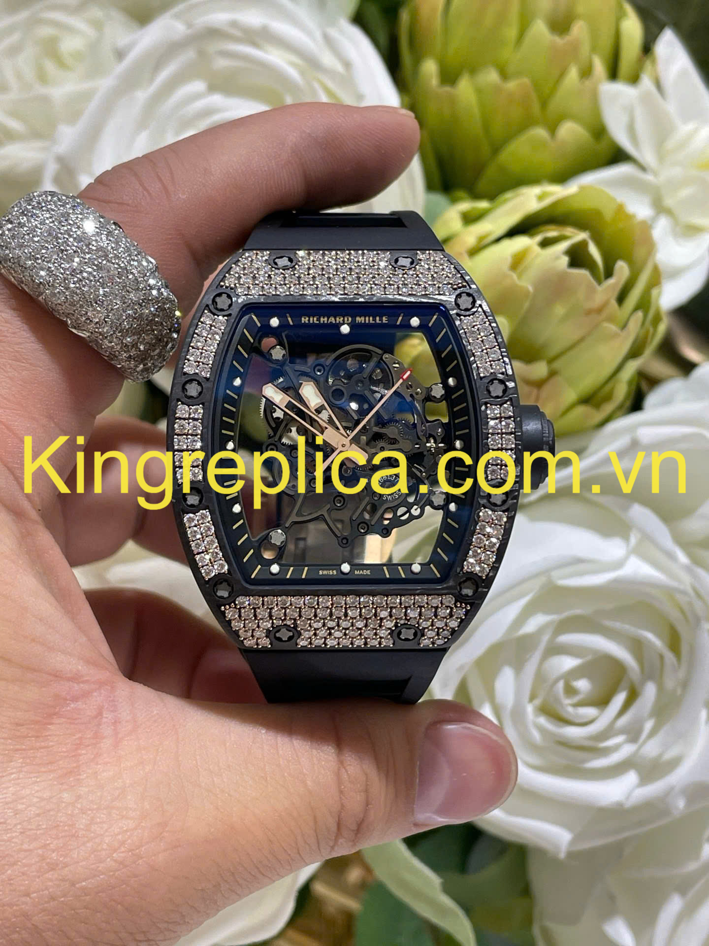 Đồng Hồ Richard Mille RM055 Carbon NTPT & Kim Cương CVD Bubba Watson Tuỳ Chỉnh Độc Quyền (10)