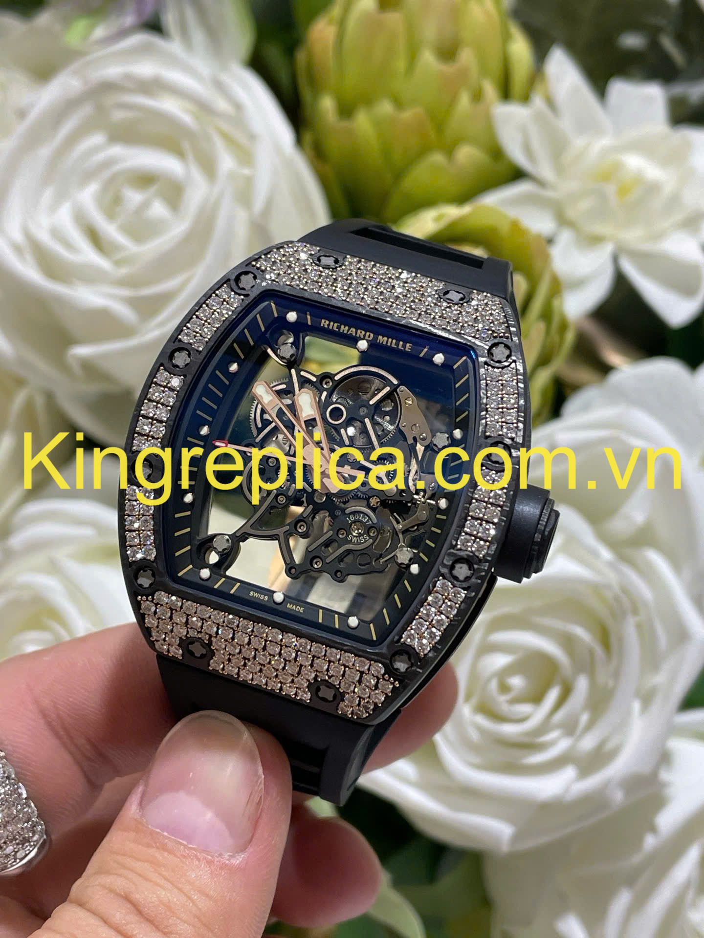 Đồng Hồ Richard Mille RM055 Carbon NTPT & Kim Cương CVD Bubba Watson Tuỳ Chỉnh Độc Quyền (4)