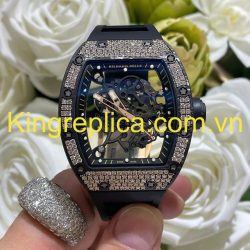 Đồng Hồ Richard Mille RM055 Carbon NTPT & Kim Cương CVD Bubba Watson Tuỳ Chỉnh Độc Quyền 42,7x49,9mm