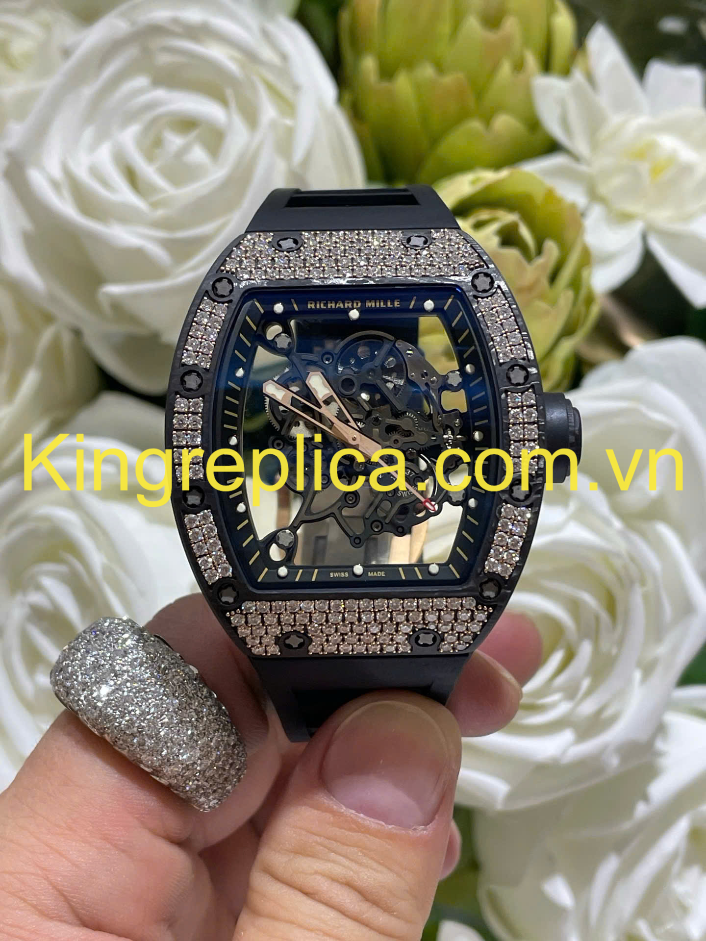 Đồng Hồ Richard Mille RM055 Carbon NTPT & Kim Cương CVD Bubba Watson Tuỳ Chỉnh Độc Quyền (6)