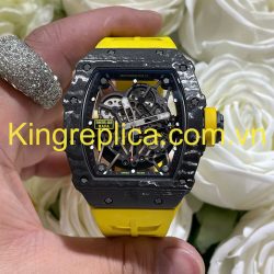 Đồng Hồ Richard Mille RM35-02 Rafael Nadal Yellow Tuỳ Chỉnh Độc Quyền Carbon + Bộ Máy Vaucher 44,5x49,94mm (11)