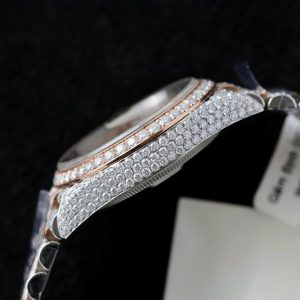 Đồng Hồ Rolex DateJust Chế Tác Bọc Vàng Đính Kim Cương Moissanite Hong Kong 36mm (2)
