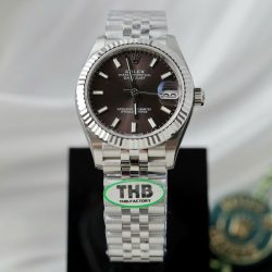 Đồng Hồ Rolex DateJust Fake 11 Cao Cấp Mặt Số Xám Tối Nhà Máy THB 31mm (2)