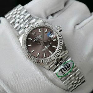 Đồng Hồ Rolex DateJust Fake 11 Cao Cấp Mặt Số Xám Tối Nhà Máy THB 31mm (2)