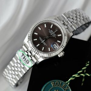 Đồng Hồ Rolex DateJust Fake 11 Cao Cấp Mặt Số Xám Tối Nhà Máy THB 31mm (2)