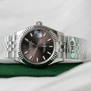 Đồng Hồ Rolex DateJust Fake 11 Cao Cấp Mặt Số Xám Tối Nhà Máy THB 31mm (2)