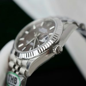 Đồng Hồ Rolex DateJust Fake 11 Cao Cấp Mặt Số Xám Tối Nhà Máy THB 31mm (2)