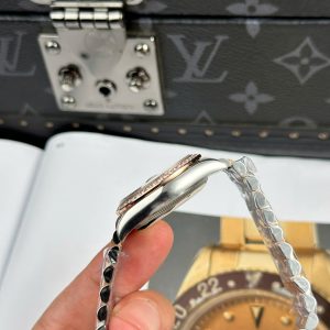 Đồng Hồ Rolex DateJust Mặt MOP Rep 11 Mạ Vàng Hồng Viền Đính Đá Xưởng THB 31mm (2)