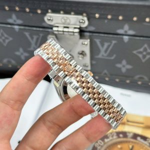 Đồng Hồ Rolex DateJust Mặt MOP Rep 11 Mạ Vàng Hồng Viền Đính Đá Xưởng THB 31mm (2)