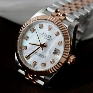Đồng Hồ Rolex DateJust Mặt MOP Replica 11 Mạ Vàng Hồng Nhà Máy THB 31mm (2)