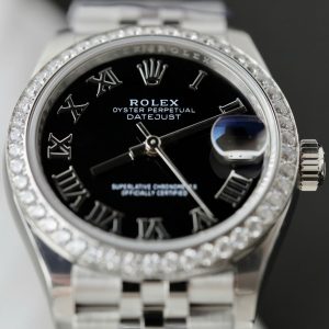 Đồng Hồ Rolex DateJust Nữ Chế Tác Mặt Đen Cọc Số La Mã Xưởng THB 31mm (2)