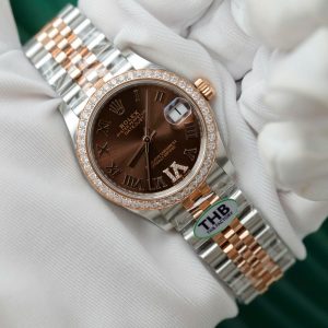 Đồng Hồ Rolex DateJust Nữ Rep 11 Mặt Chocolate Cọc Số La Mã THB 31mm (2)