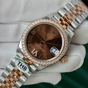 Đồng Hồ Rolex DateJust Nữ Rep 11 Mặt Chocolate Cọc Số La Mã THB 31mm (2)