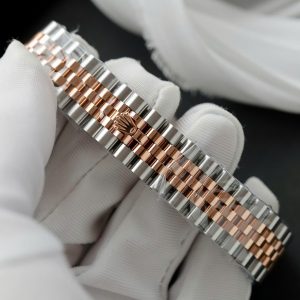 Đồng Hồ Rolex DateJust Nữ Replica 11 Demi Vàng Hồng Mặt Chocolate THB 31mm (2)
