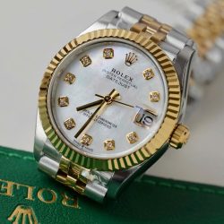 Đồng Hồ Rolex DateJust Rep Cao Cấp Nữ Mặt Khảm Xà Cừ Mạ Vàng Nhà Máy THB 31mm (1)