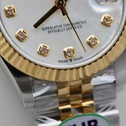 Đồng Hồ Rolex DateJust Rep Cao Cấp Nữ Mặt Khảm Xà Cừ Mạ Vàng Nhà Máy THB 31mm (1)