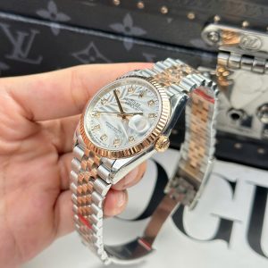 Đồng Hồ Rolex DateJust Replica 11 Mặt Lá Cây Nhiệt Đới Cọc Số Đính Đá VSF 36mm (2)