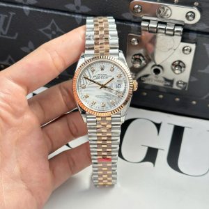 Đồng Hồ Rolex DateJust Replica 11 Mặt Lá Cây Nhiệt Đới Cọc Số Đính Đá VSF 36mm (2)