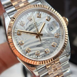 Đồng Hồ Rolex DateJust Replica 11 Mặt Lá Cây Nhiệt Đới Cọc Số Đính Đá VSF 36mm (2)