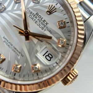 Đồng Hồ Rolex DateJust Replica 11 Mặt Lá Cây Nhiệt Đới Cọc Số Đính Đá VSF 36mm (2)