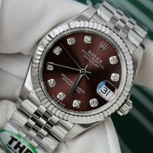 Đồng Hồ Rolex DateJust Replica 11 Mặt Vang Nho Dây Jubilee Xưởng THB 31mm (2)