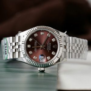 Đồng Hồ Rolex DateJust Replica 11 Mặt Vang Nho Dây Jubilee Xưởng THB 31mm (2)