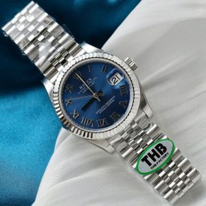 Đồng Hồ Rolex DateJust Replica 11 Mặt Xanh Blue Cọc Số La Mã Xưởng THB 31mm (2)