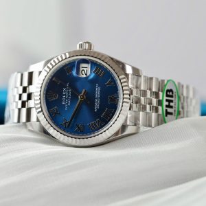 Đồng Hồ Rolex DateJust Replica 11 Mặt Xanh Blue Cọc Số La Mã Xưởng THB 31mm (2)