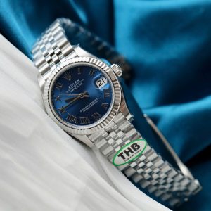 Đồng Hồ Rolex DateJust Replica 11 Mặt Xanh Blue Cọc Số La Mã Xưởng THB 31mm (2)