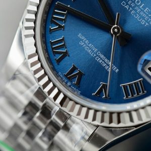 Đồng Hồ Rolex DateJust Replica 11 Mặt Xanh Blue Cọc Số La Mã Xưởng THB 31mm (2)