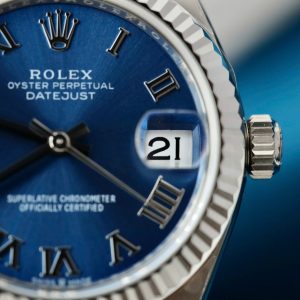 Đồng Hồ Rolex DateJust Replica 11 Mặt Xanh Blue Cọc Số La Mã Xưởng THB 31mm (2)